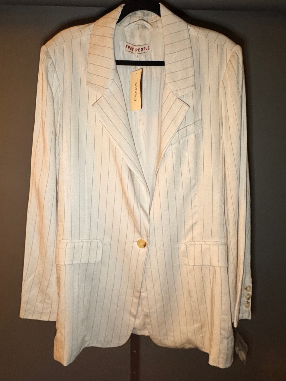 NEW Free People Crosby Pinstripe Blazer – XL – Evereve Exclusive